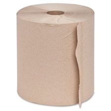 Genuine Joe 22200 Hardwound Roll Paper Hand Towels, Recycled, 7-7/8" x 350', Brown - 12 / Case