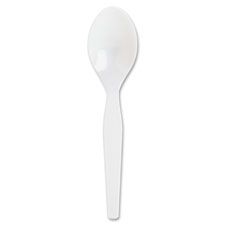 Genuine Joe 10432 Plastic Spoons, Heavyweight Polystyrene, White - 4000 / Case