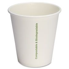 Genuine Joe 10215 12 oz Compostable Paper Hot Cups, White - 1000 / Case