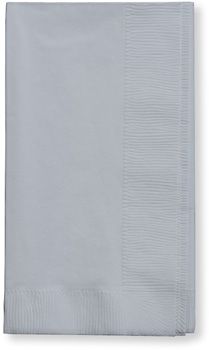 Creative Converting 673281B Touch of Color 2 Ply Paper Dinner Napkins, 1/8 Fold, Shimmering Silver - 600 / Case