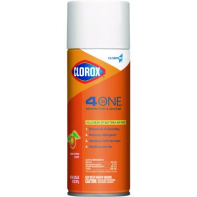 Clorox 31043 4-in-1 Disinfectant & Sanitizer Spray, Citrus Scent, 14 oz Aerosol - 12 / Case