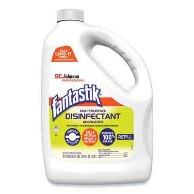SC Johnson 311930 Fantastik Multi-Surface Disinfectant Degreaser, Pleasant Scent, 1 Gallon Bottle - 4 / Case