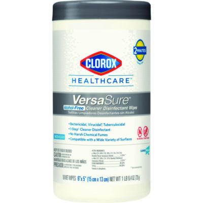 Clorox 31758 Healthcare VersaSure Disinfecting Wipes, 6.75" x 8", 150 / Canister - 6 / Case