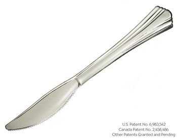WNA 630155 Reflections Classic Plastic Knives, Silver - 600 / Case