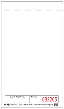 National Checking KC-100 1 Part Carbon Kitchen Checks - 5000 / Case