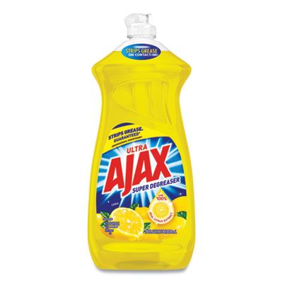 Colgate-Palmolive 44673 Ajax Liquid Dish Detergent, Lemon Scent, 28 oz Bottle - 9 / Case