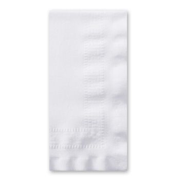 Hoffmaster 120060 Linen-Like Dinner Napkins, 1/8 Fold, White - 300 / Case
