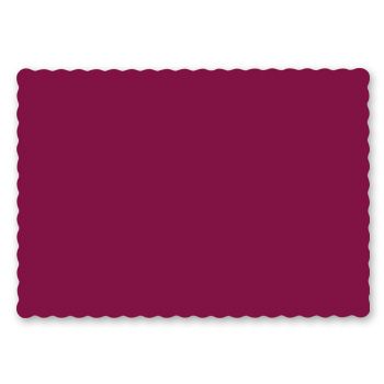 Hoffmaster 310524 Paper Placemats, Scalloped Edge, 9.5" x 13.5", Burgundy - 1000 / Case