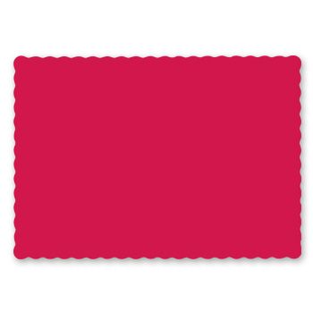 Hoffmaster 310521 Paper Placemats, Scalloped Edge, 9.5" x 13.5", Red - 1000 / Case