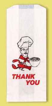 Fischer Paper 903 Thank You Doggie Bag, Glassine Lined, 5" x 3" x 12" - 500 / Case