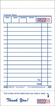 National Checking 250 GuestCheck 1 Part, 15 Line Guest Checks, White - 10000 / Case