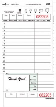 National Checking 926SW GuestCheck 2-Part Carbon Duplicate, 15 Line Guest Checks, 4-1/4" x 8-1/4", Green - 2500 / Case