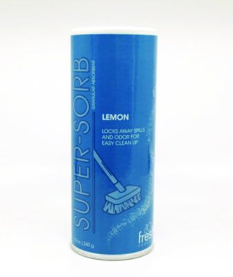 Fresh Products 614SS Super-Sorb Liquid Spill Absorbent Powder, Lemon Scent, 12 oz Shaker Can - 6 / Case