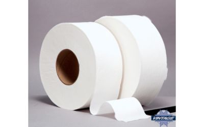 Vintage A2025 Jumbo Roll Jr. Toilet Paper, 2 Ply, 550' - 12 / Case