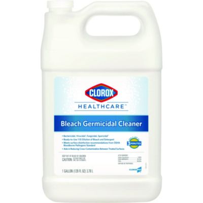 Clorox 68978 Healthcare Bleach Germicidal Cleaner, 1 Gallon Refill Bottle - 4 / Case