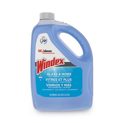 SC Johnson 696503 Windex Glass & More Cleaner with Ammonia-D, 1 Gallon Refill Bottle - 4 / Case