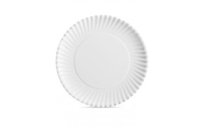 Aspen 30300 9" Paper Plates, Spiral Fluted, Uncoated, White - 1200 / Case