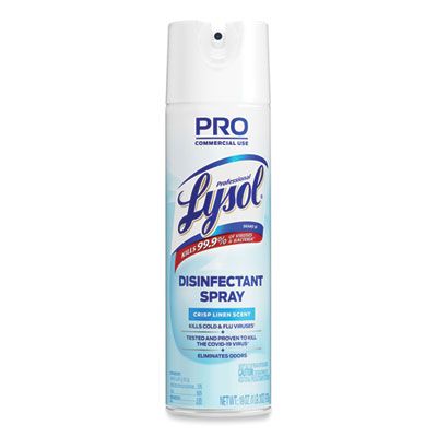 Reckitt Benckiser 74828 Lysol Disinfectant Spray, Crisp Linen Scent, 19 oz Aerosol Can - 12 / Case