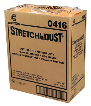 Chicopee 416 Stretch n Dust 24" Dusting Cloth, Yellow Orange - 100 / Case