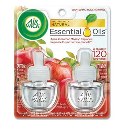 Reckitt Benckiser 80420 Air Wick Scented Oil Refill, Apple Cinnamon Scent, 0.67 oz - 12 / Case