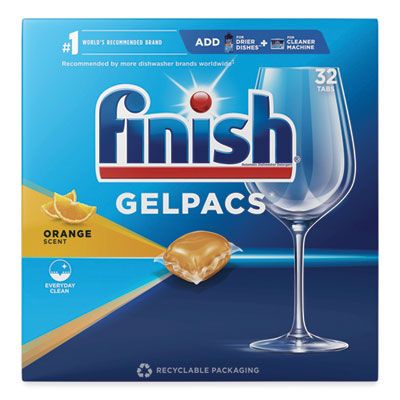 Reckitt Benckiser 81053 Finish Automatic Dishwasher Detergent Gelpacs, 32 / Box, Orange Scent - 8 / Case