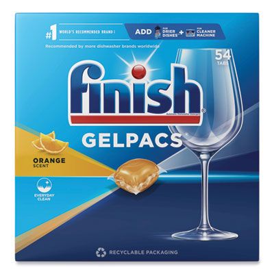 Reckitt Benckiser 81181 Finish Automatic Dishwasher Detergent Gelpacs, 54 / Box, Orange Scent - 4 / Case