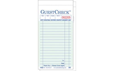National Checking A6000G GuestCheck 2 Part Duplicate Interleaving Carbon 17 Line Guest Checks, 3-1/2" x 6-3/4", Green - 2500 / Case