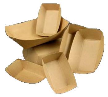 SQP 7153 3 lb Paper Food Trays, #300, 8.625" x 5.875" x 1.875", Kraft - 500 / Case