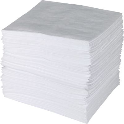 Alliance ENV100 Brady Sorbent Pads, 1 Ply, White - 100 / Case