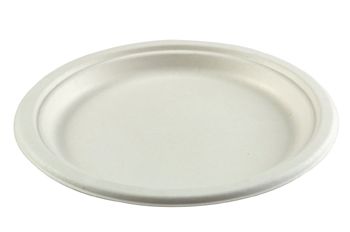 AmerCareRoyal PL-09-NPFA Primeware 9" Molded Fiber Plates, Bagasse, White / Natural - 500 / Case