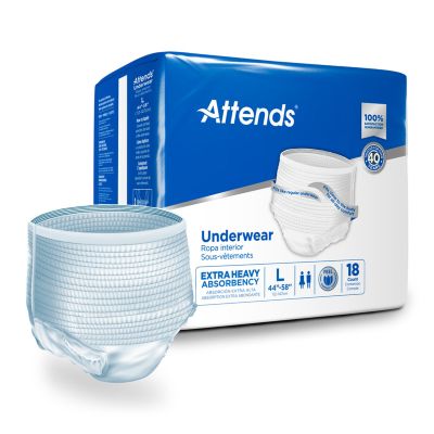 Attends Pull Up Underwear, Large (44 to 58 in.), Extra Heavy Absorbency - 72 / Case