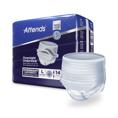 Attends Pull-Up Absorbent Underwear, Large (44 to 58 in.), Overnight - 14 / Case