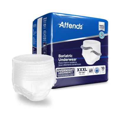 Attends Bariatric Underwear, 3X-Large (74 to 92 in.), Heavy Absorbency - 10 / Case