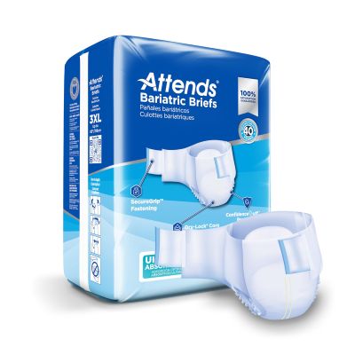 Attends Bariatric Adult Diapers with Tabs, 3X-Large (70-85 in.), Ultimate - 48 / Case