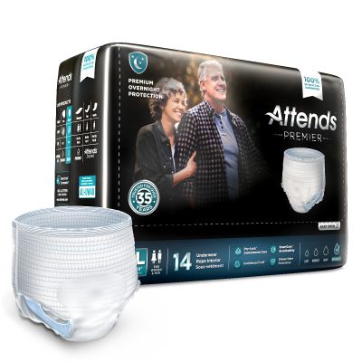 Attends Premier Overnight Pull Up Underwear, X-Large (58 to 68 in.) - 56 / Case