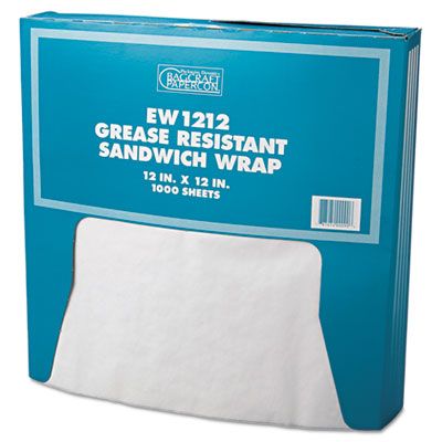 Bagcraft 057012 Food Wrap / Liner Sheets, 12" x 12", White - 5000 / Case