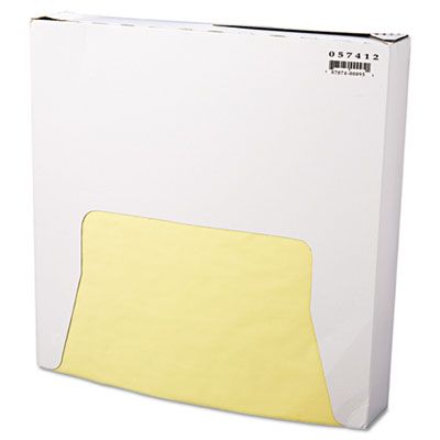 Bagcraft 057412 Food Wrap / Liner Sheets, 12" x 12", Yellow - 5000 / Case