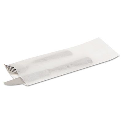 Bagcraft 300039 Togo! Silverware Bags, Waxed Paper, 10" x 2-3/4", White - 2000 / Case