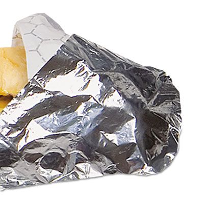 Bagcraft 300809 Honeycomb Insulated Foil / Paper Food Wrap Sheets, 13" x 10-1/2" - 2000 / Case