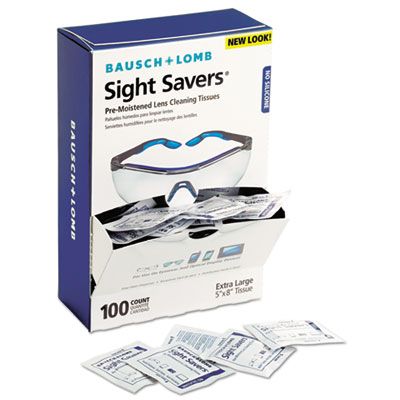 Bausch + Lomb 8574GM Sight Savers Pre-Moistened Lens Cleaning Tissues, 5" x 8" - 1000 / Case