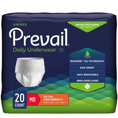 Prevail Daily Pull-Up Underwear, Medium (34-46 in.), Extra - 80 / Case