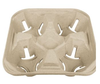 Berkley Square 1284100 ENV-4C 4 Cup Carrier, Holds 4 8 to 32 oz Cups, 8-7/8" x 8-7/8" x 2" - 300 / Case