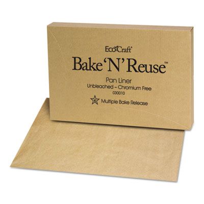 Bagcraft 30010 EcoCraft Bake 'N' Reuse Pan Liner, 16-3/8" x 24-3/8", Brown - 1000 / Case
