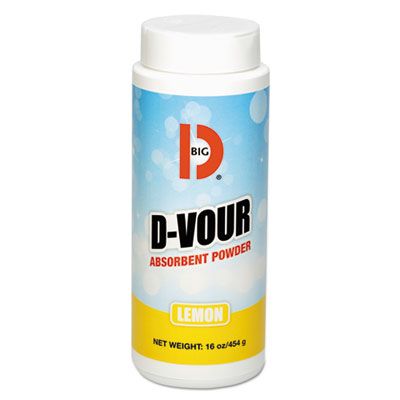 Big D 166 D'Vour Bodily Fluids Absorbent Powder, Lemon Scent, 16 oz Canister - 6 / Case