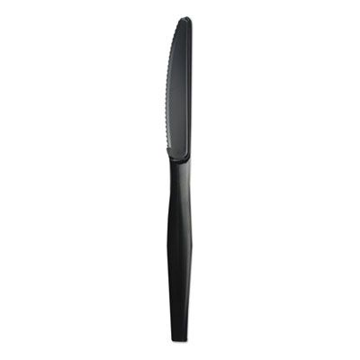 Boardwalk KNIFEHWPPBLA Plastic Knives, Heavyweight Polypropylene, Black - 1000 / Case