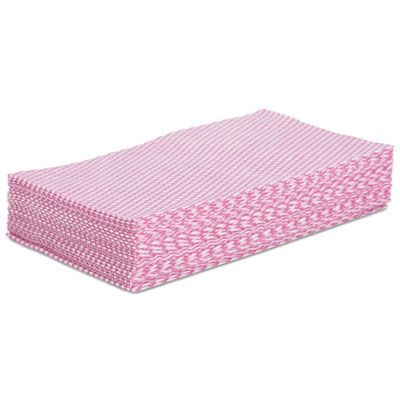 Boardwalk N8140 Foodservice Wiper Towels, 12" x 21", Pink / White - 200 / Case