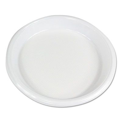 Boardwalk PLHIPS10WH 10" Plastic Plates, Hi-Impact, White - 500 / Case