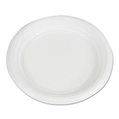 Boardwalk PLTHIPS6WH 6" Plastic Plates, Hi-Impact, White - 1000 / Case