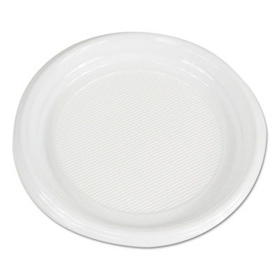 Boardwalk PLTHIPS9WH 9" Plastic Plates, High Impact, White - 500 / Case