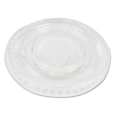 Boardwalk PRTLID1 Lids for 1 oz Plastic Souffle / Portion Cups, Clear - 2500 / Case